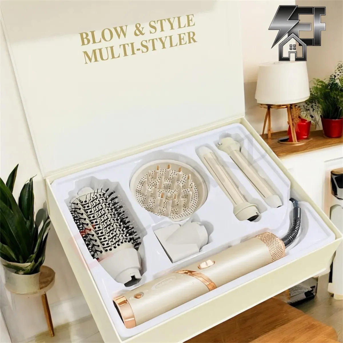 Coffret Brosse soufflante 6en1 Florence HK455 - 1000 Watts